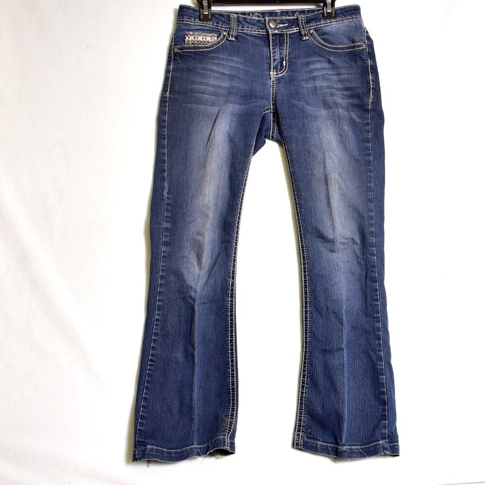 New Directions Weekend Blue Jeans Women's Distessed Heels Size 6